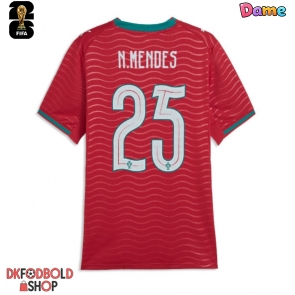 Portugal Nuno Mendes #25 Hjemmebanetrøje Dame VM 2026 Kort ærmer
